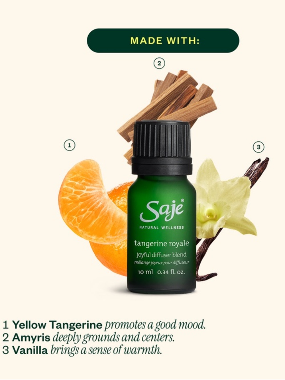 Saje tangerine royale diffuser blend oil 5ml Brand New GWP